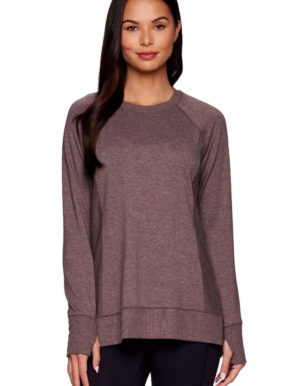 RBX Women's Long Sleeve Crewneck Top - Mauve Heather